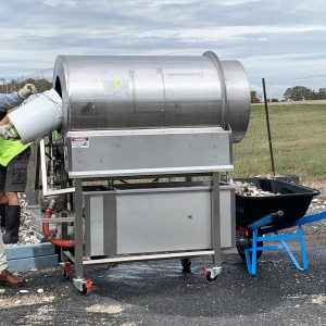 AUGUST 2020 -Shell washer welcomed to power clean oyster shells in Pumicestone