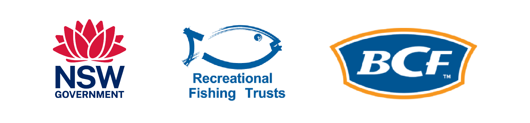 NSW Government, Recreational Fishing Trusts and BCF logos